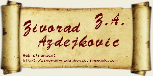 Živorad Azdejković vizit kartica